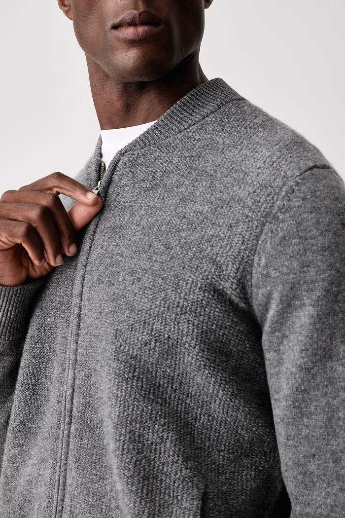 Sweter rozpinany męski wełniany Ryan Mos Mosh 511190 szary