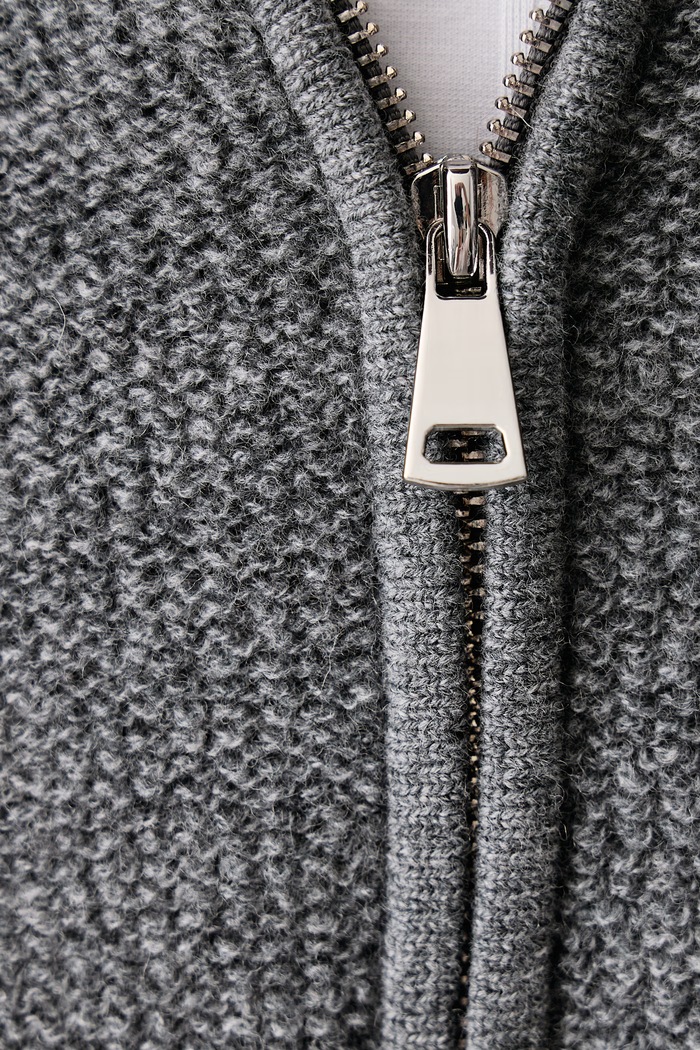 Sweter rozpinany męski wełniany Ryan Mos Mosh szary 511190