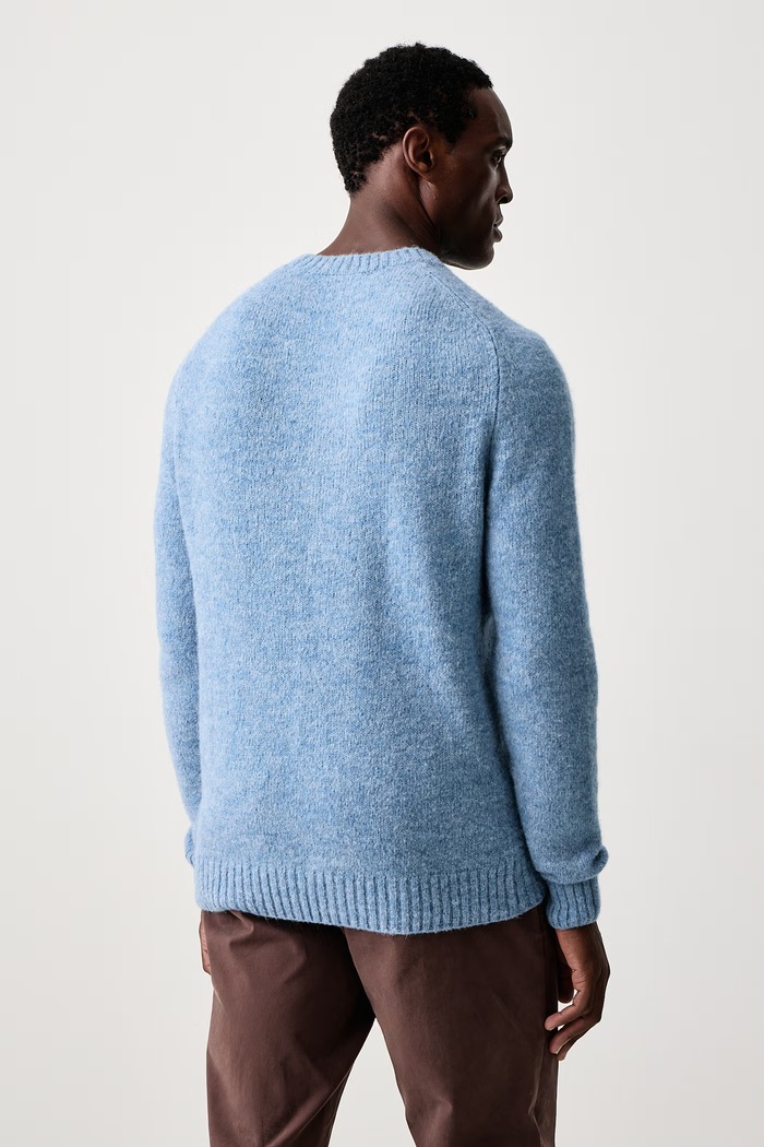 Odzież Mos Mosh Sweter męski z wełną Carlos 511220 niebieski