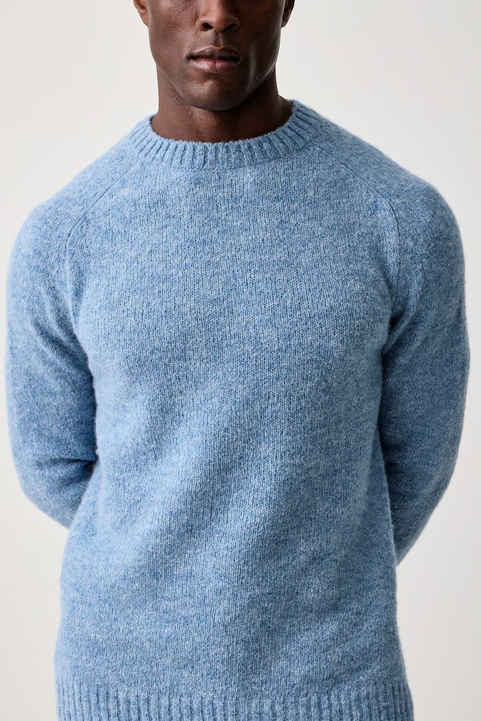 Sweter męski z wełną Carlos Mos Mosh 511220 niebieski