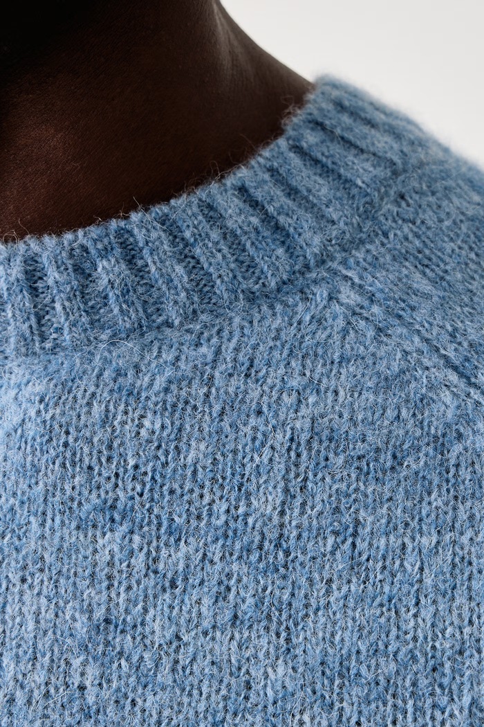 Sweter męski z wełną Carlos Mos Mosh niebieski 511220
