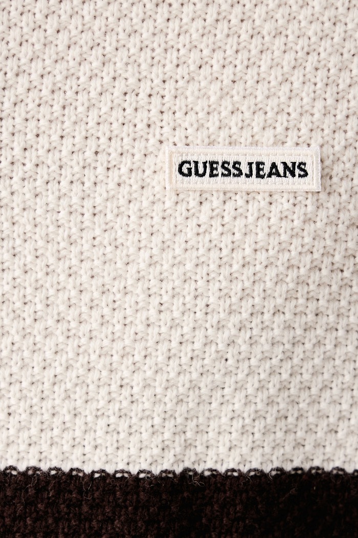Sweter męski z dodatkiem wełny Guess Jeans brązowy M6BR53.Z1719