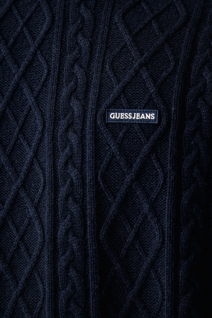 Sweter męski z wełną Guess Jeans granatowy M6BR01.Z1224