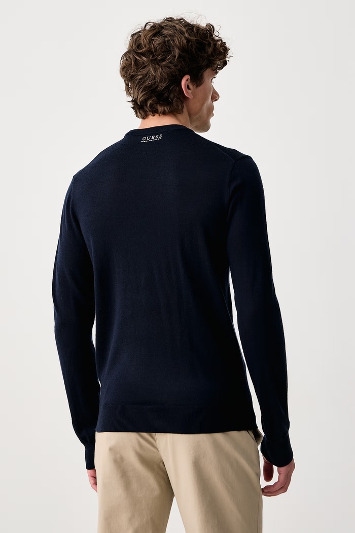 Odzież Guess Sweter męski wełniany NEVEN M6BR40.Z1586 granatowy