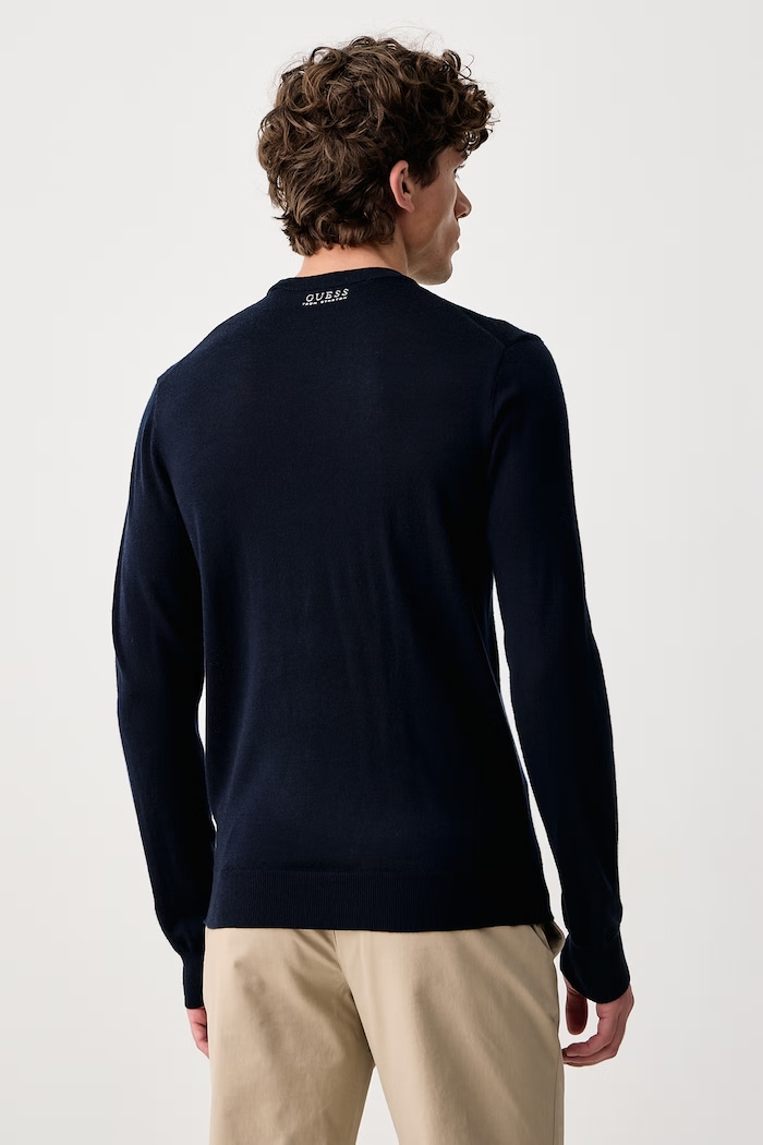 Odzież Guess Sweter męski wełniany NEVEN M6BR40.Z1586 granatowy