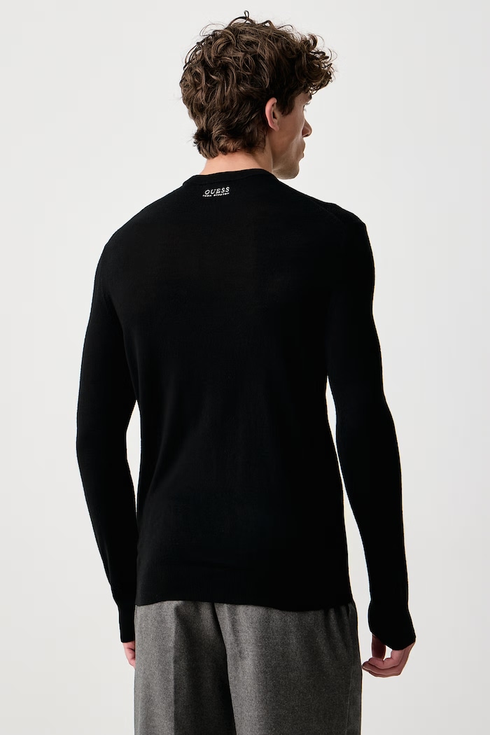 Odzież Guess Sweter męski wełniany NEVEN M6BR40.Z1586 czarny