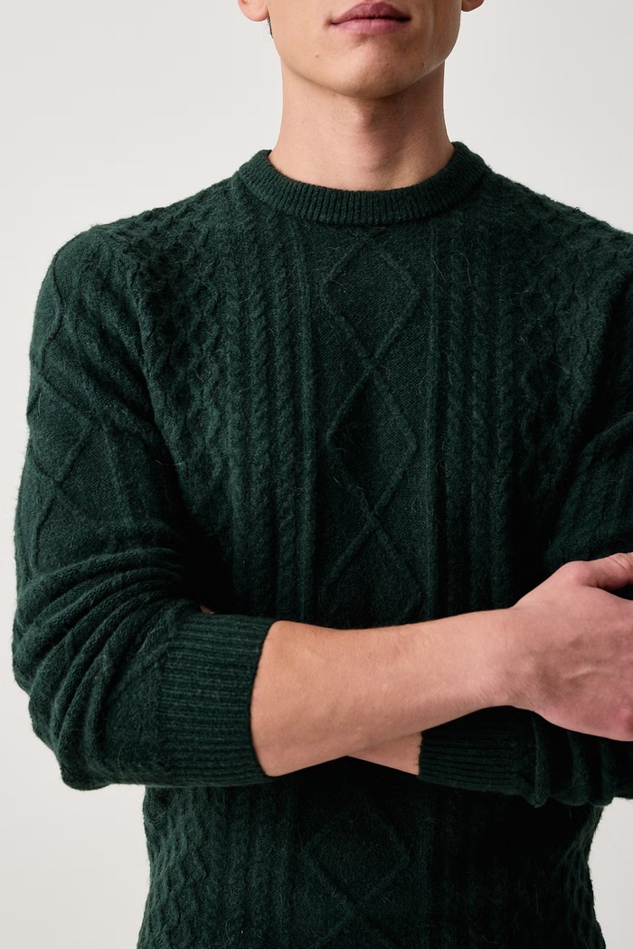 Sweter męski z dodatkiem wełny NEMO Guess M6BR28.Z1549 zielony