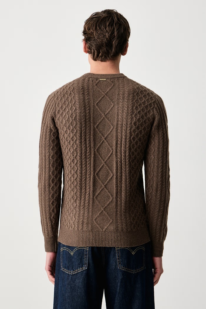 Odzież Guess Sweter męski z dodatkiem wełny NEMO M6BR28.Z1549 brązowy
