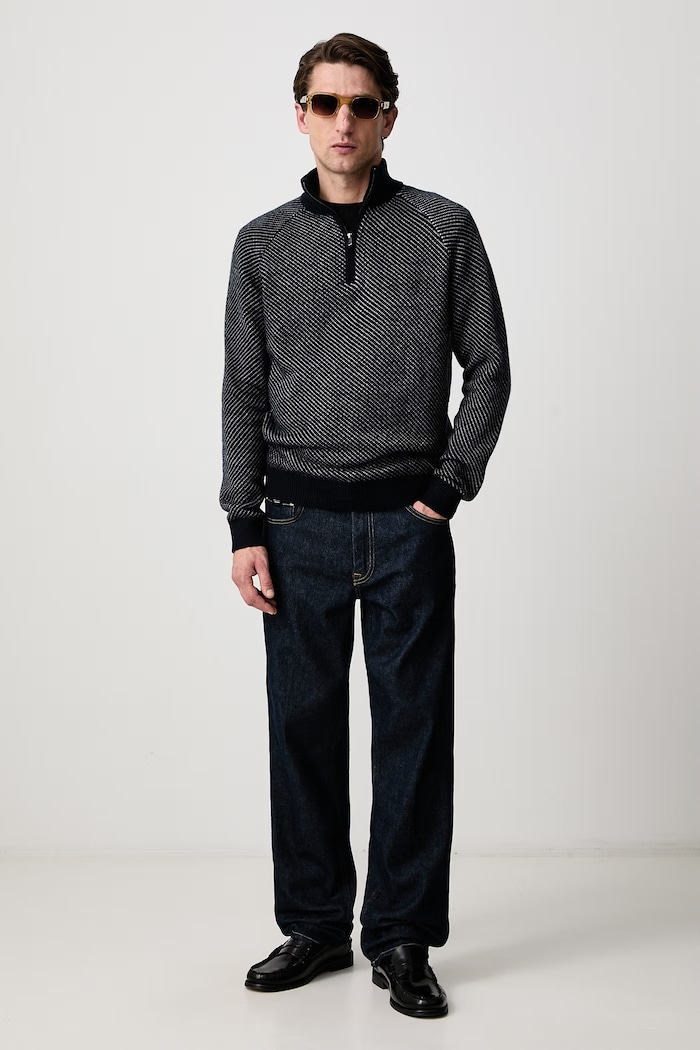 Guess Sweter męski z dodatkiem wełny NICO M6BR20.Z1370 granatowy AW26