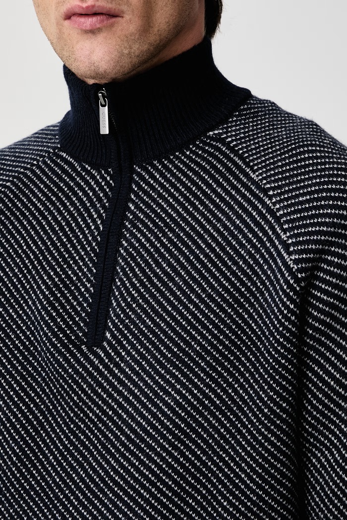 Sweter męski z dodatkiem wełny NICO Guess M6BR20.Z1370 granatowy
