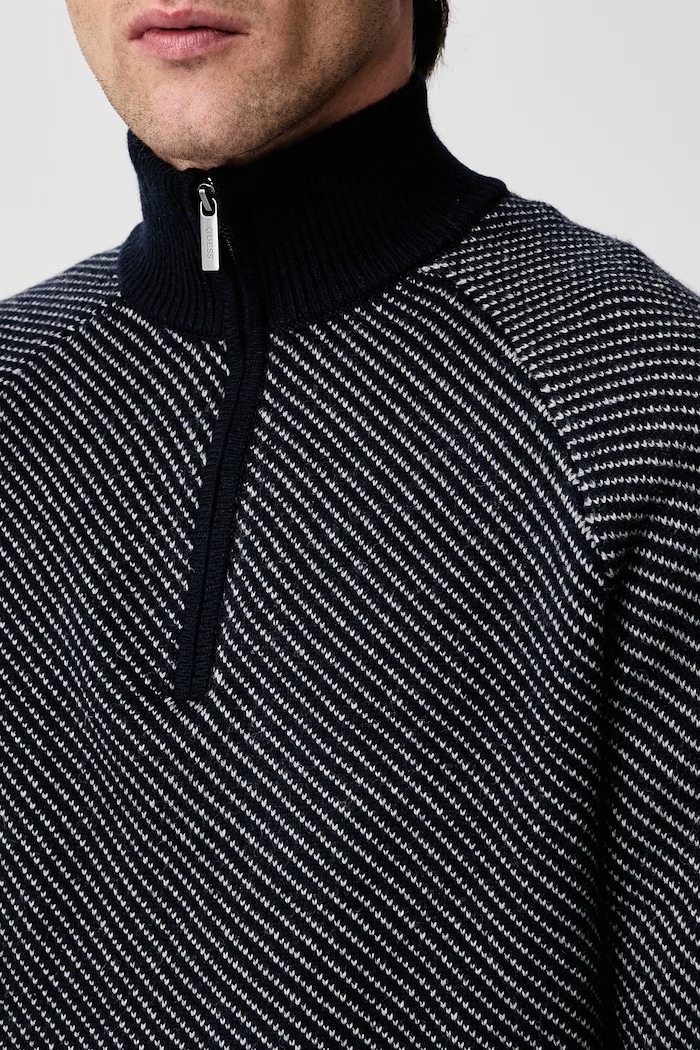 Sweter męski z dodatkiem wełny NICO Guess M6BR20.Z1370 granatowy