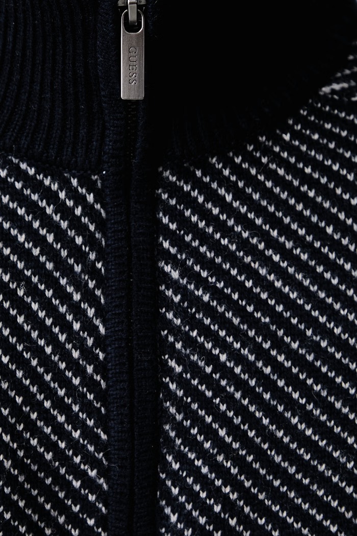 Sweter męski z dodatkiem wełny NICO Guess granatowy M6BR20.Z1370