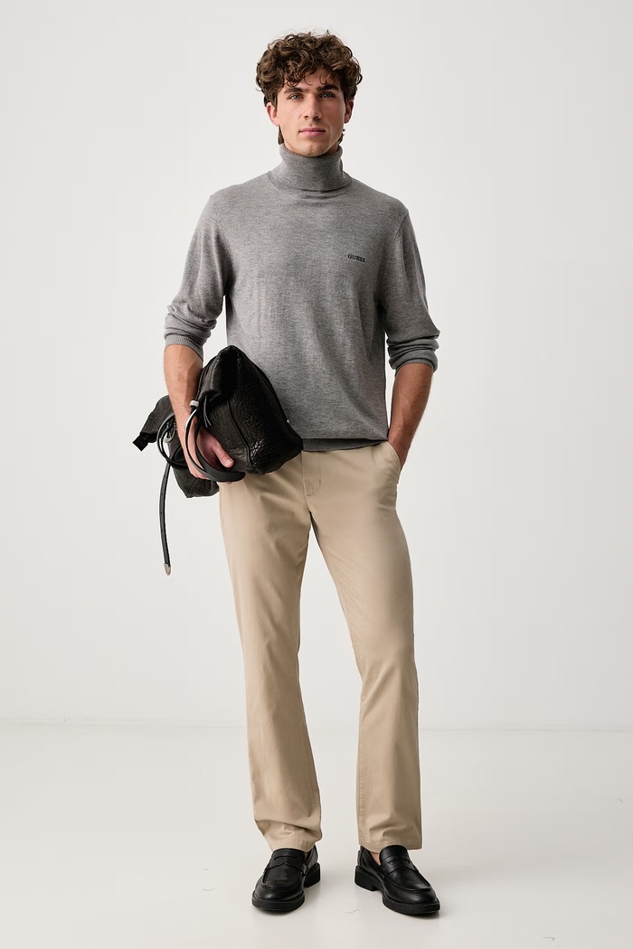 Guess Golf męski z dodatkiem wełny NIGEL M6BR14.Z1362 szary AW26