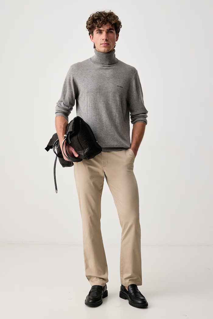 Guess Golf męski z dodatkiem wełny NIGEL M6BR14.Z1362 szary AW26