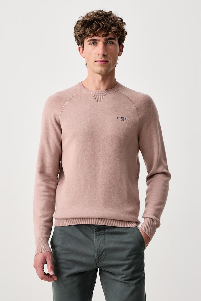 Guess Sweter męski z dodatkiem wełny NAITO różowy M6BR13.Z1361