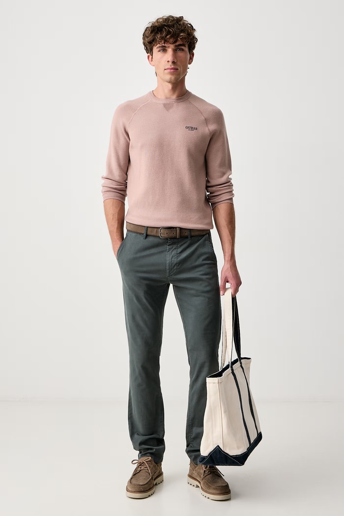 Guess Sweter męski z dodatkiem wełny NAITO M6BR13.Z1361 różowy AW26