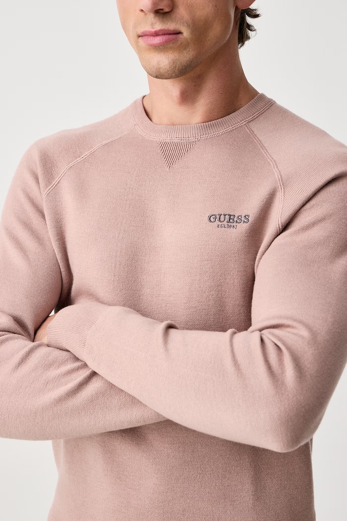 Sweter męski z dodatkiem wełny NAITO Guess M6BR13.Z1361 różowy