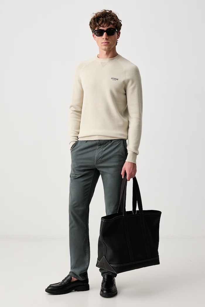 Guess Sweter męski z dodatkiem wełny NAITO M6BR13.Z1361 beżowy AW26