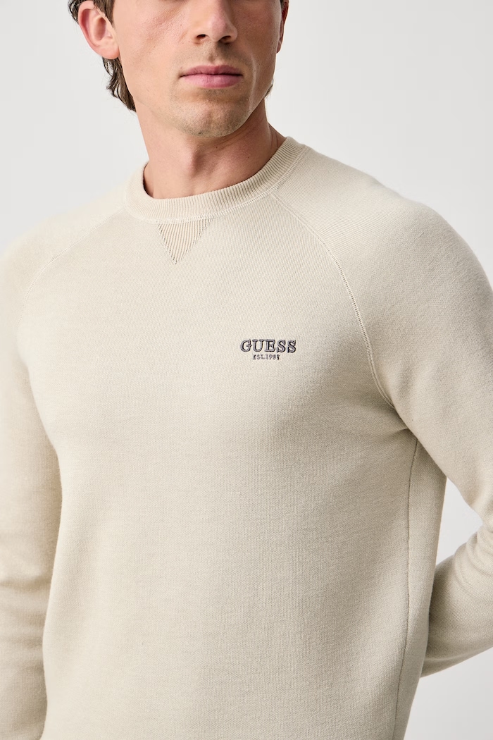 Sweter męski z dodatkiem wełny NAITO Guess M6BR13.Z1361 beżowy