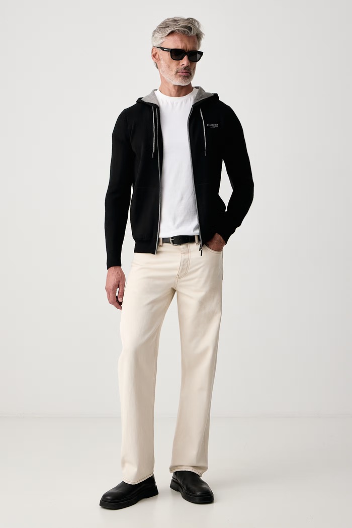 Guess Bluza z kapturem męska z dodatkiem wełny NOLAN M6BR12.Z1360 czarny AW26