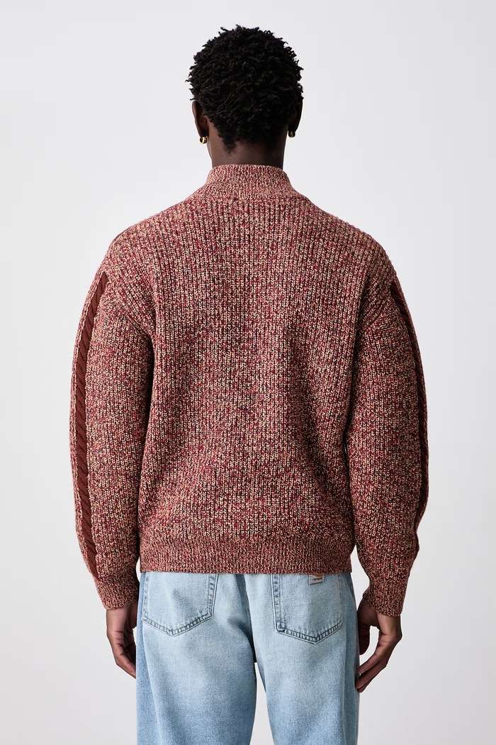 Odzież Drôle de Monsieur Torsade sweter rozpinany wełniany męski M.CA185.WO018 brązowy