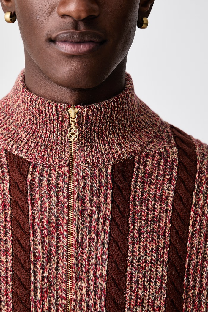 Drôle de Monsieur Torsade sweter rozpinany wełniany męski M.CA185.WO018