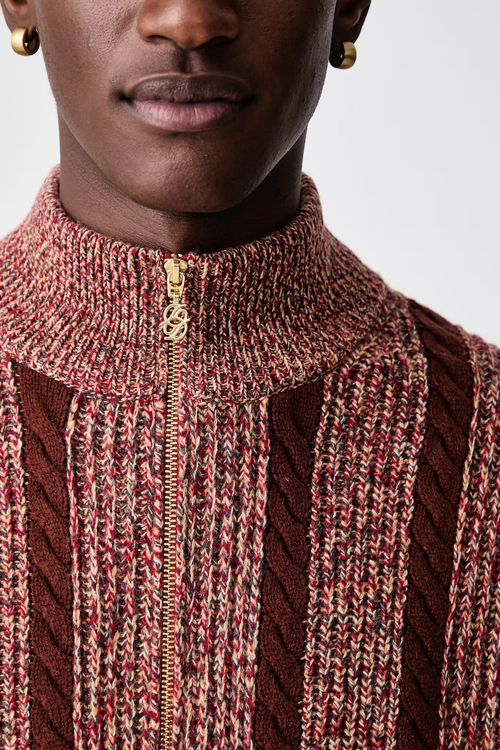 Drôle de Monsieur Torsade sweter rozpinany wełniany męski M.CA185.WO018
