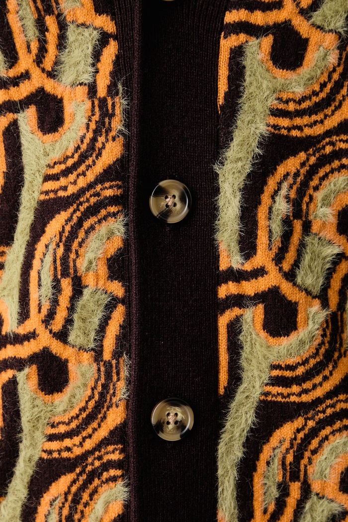Drôle de Monsieur Kardigan męski z wełną D Mirror Abstrait M.CA181.PA039