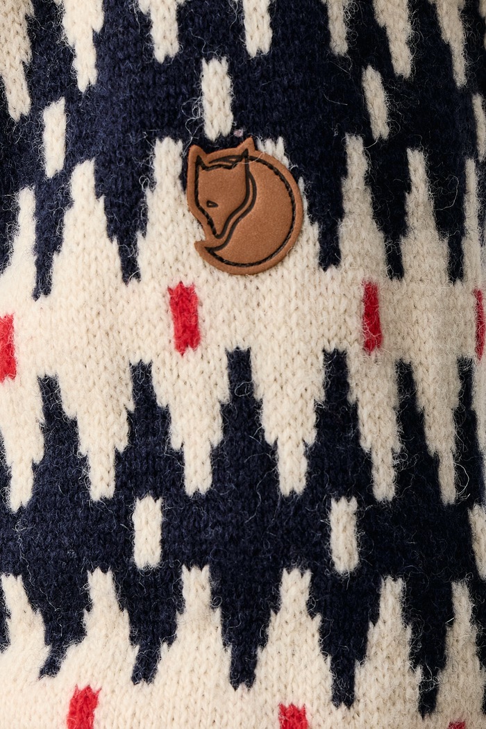 Sweter męski wełniany Ovik Jacquard Fjallraven beżowy F12600358.191.555