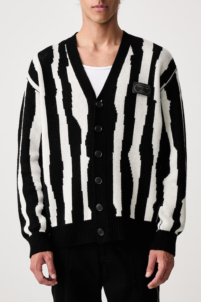 Kardigan męski z dodatkiem wełny Undercover czarny UP2F4905