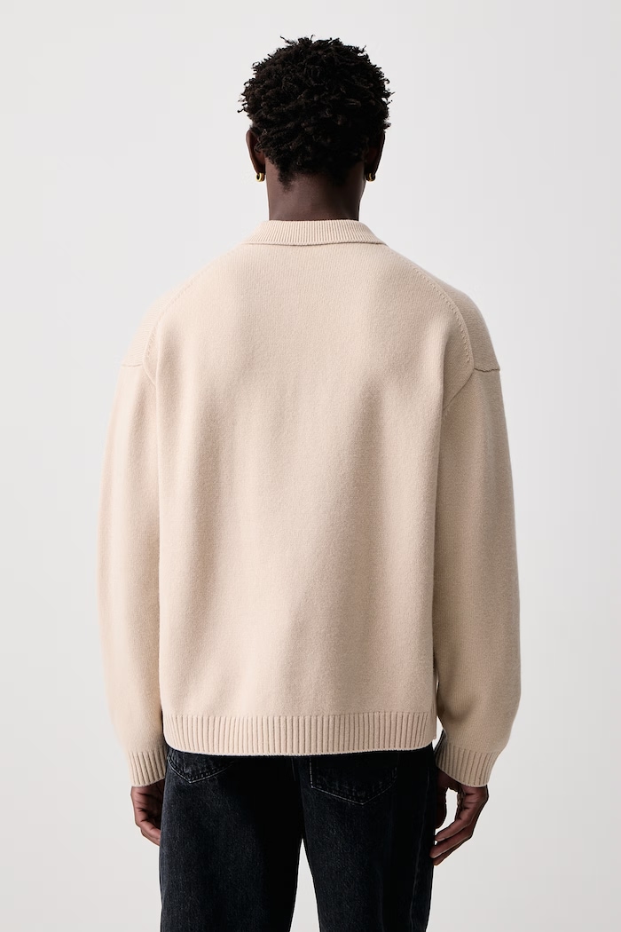 Odzież Maison Kitsuné Fox Head sweter wełniany męski MRMKL00KM0329 beżowy