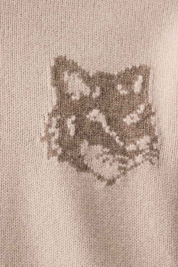 Maison Kitsuné Fox Head sweter wełniany męski MRMKL00KM0329