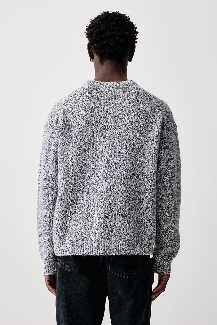 Odzież Maison Kitsuné Sweter z wełną męski MRMKJ19KT1218 szary