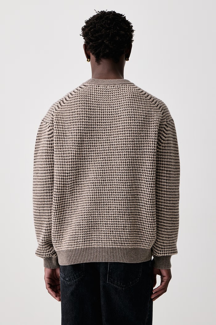 Odzież Maison Kitsuné Fox Head sweter wełniany męski MRMKJ16KT1228 beżowy