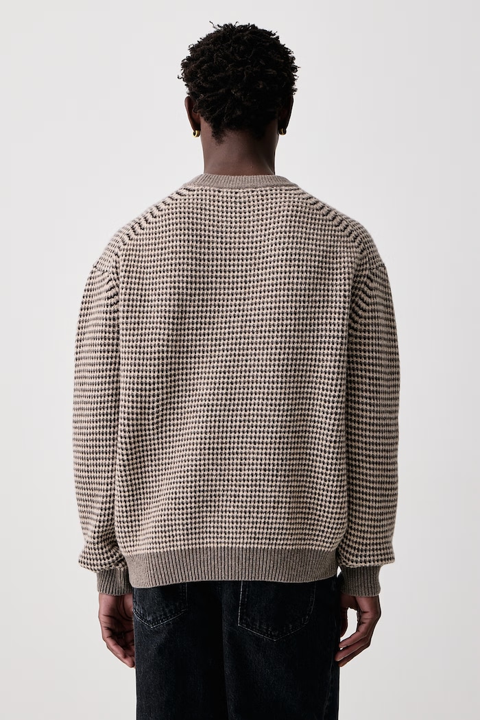 Odzież Maison Kitsuné Fox Head sweter wełniany męski MRMKJ16KT1228 beżowy