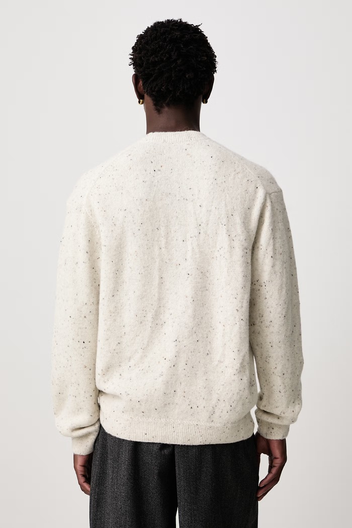 Odzież Maison Kitsuné Profile Fox sweter z wełną męski MRMKJ14KT1219 beżowy