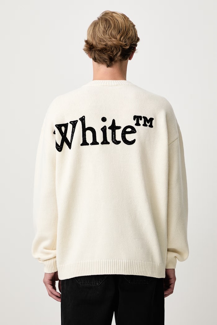 Îmbrăcăminte Off-White Bookish Shared pulover cu lână pentru bărbați 44MHE20QF26K001110 bej