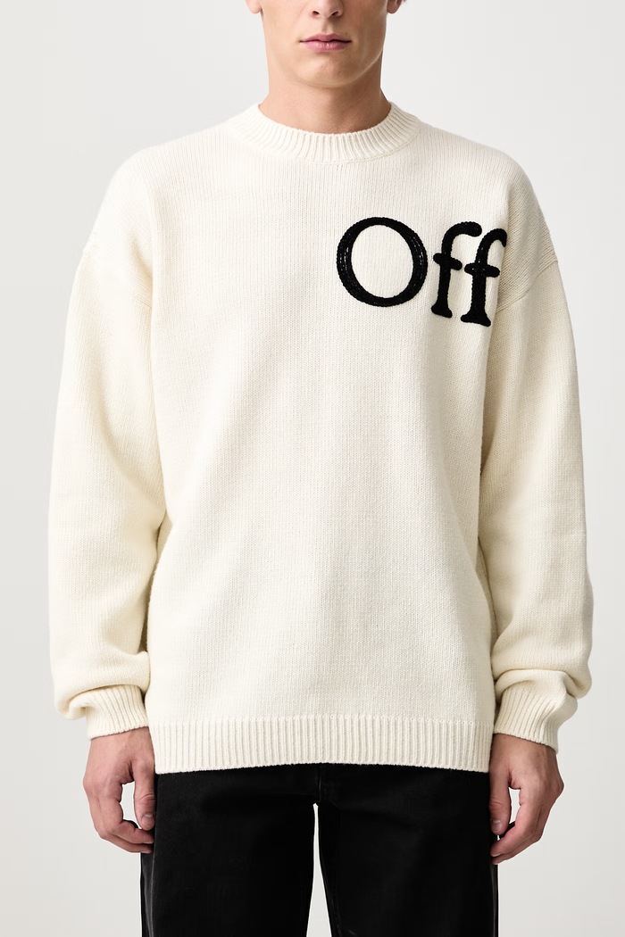 Bookish Shared pulover cu lână pentru bărbați Off-White bej 44MHE20QF26K001110