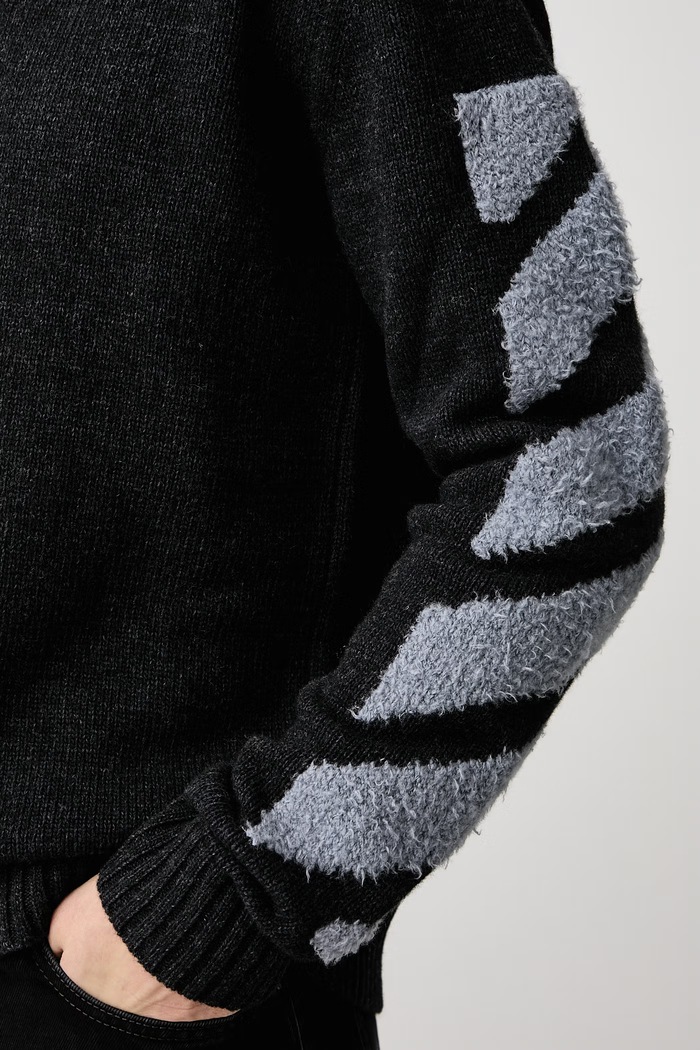 Off-White Diag Fuzzy pulover cu lână pentru bărbați 44MHE087F26K002010