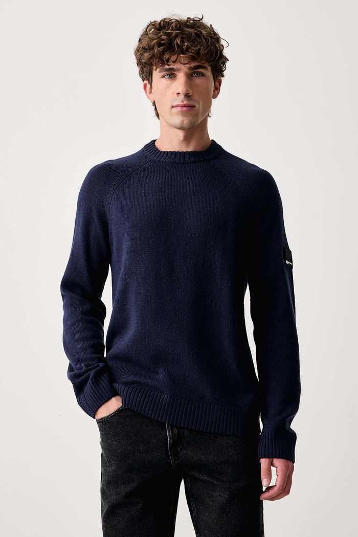 Karl Lagerfeld Jeans Maglione da uomo con misto lana blu navy B4M18063