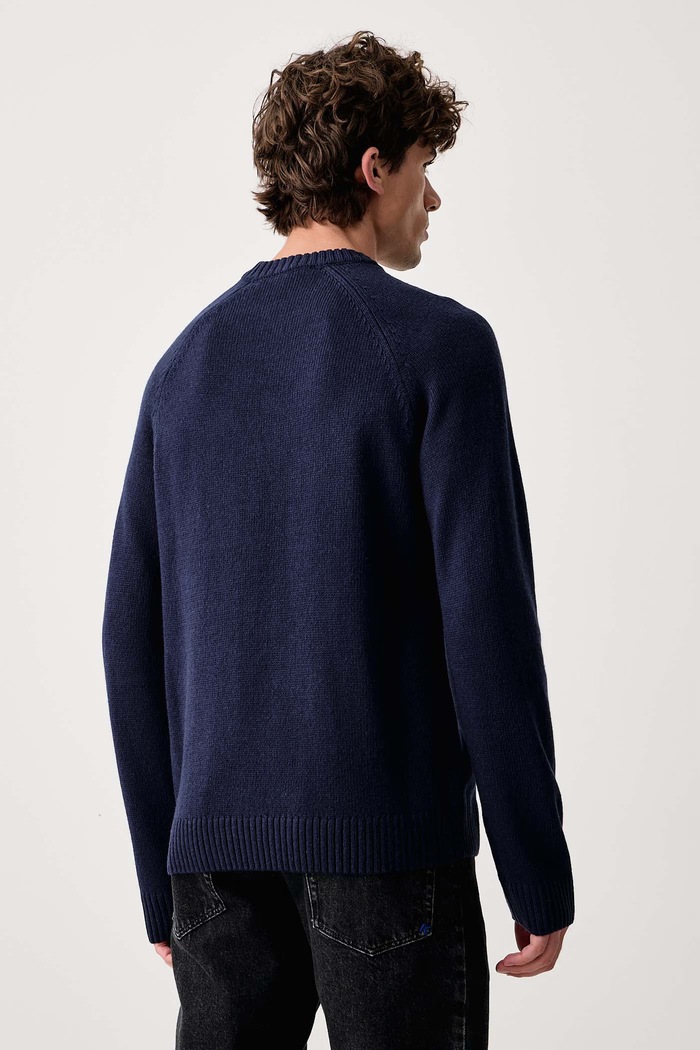 Abbigliamento Karl Lagerfeld Jeans Maglione da uomo con misto lana B4M18063 blu navy