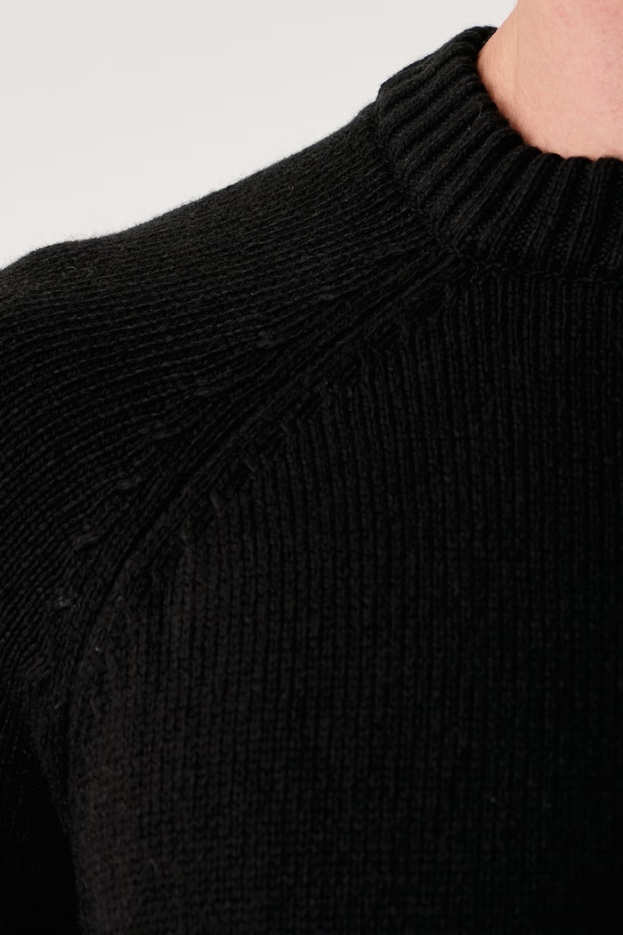 Maglione da uomo con misto lana Karl Lagerfeld Jeans nero B4M18063