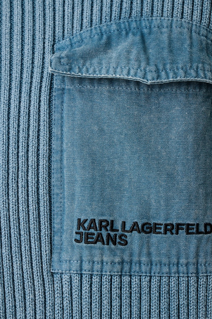 Sweter męski bawełniany Karl Lagerfeld Jeans niebieski B4M18026