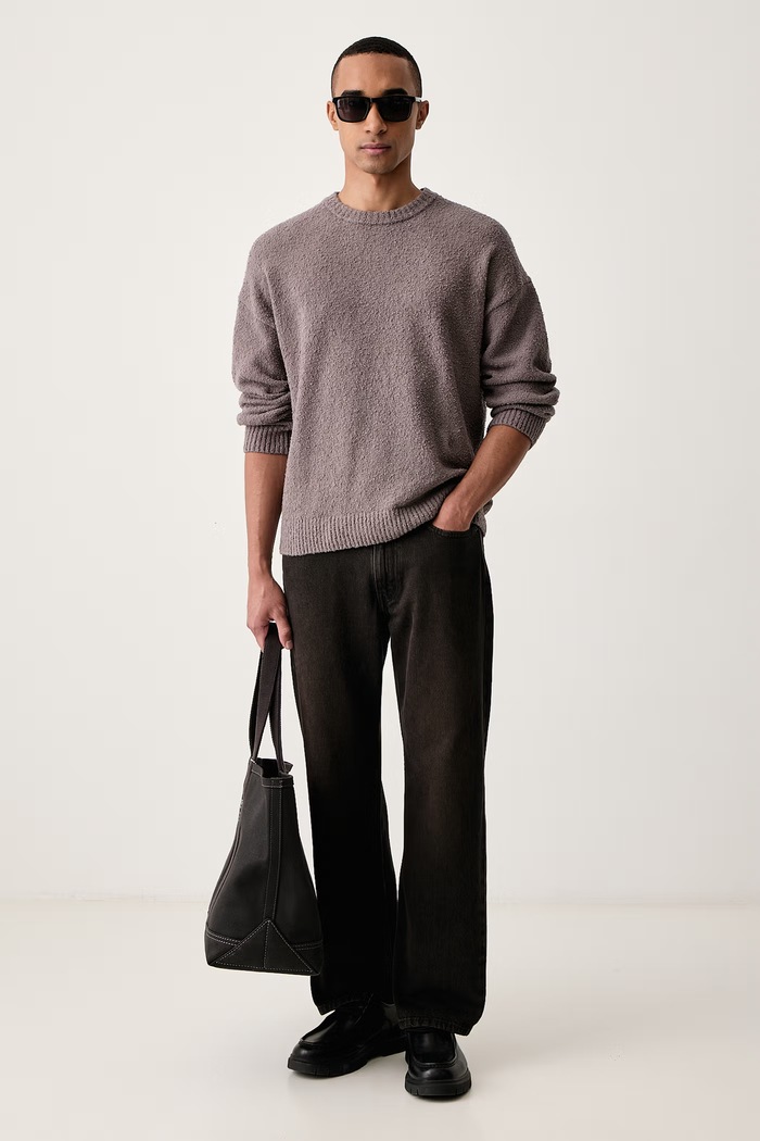 Karl Lagerfeld Jeans Svetr pánský s bavlnou B4M18018 šedá AW26