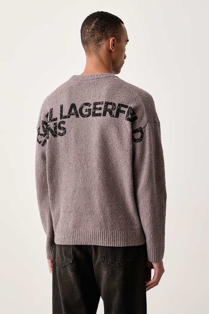 Oblečení Karl Lagerfeld Jeans Svetr pánský s bavlnou B4M18018 šedá