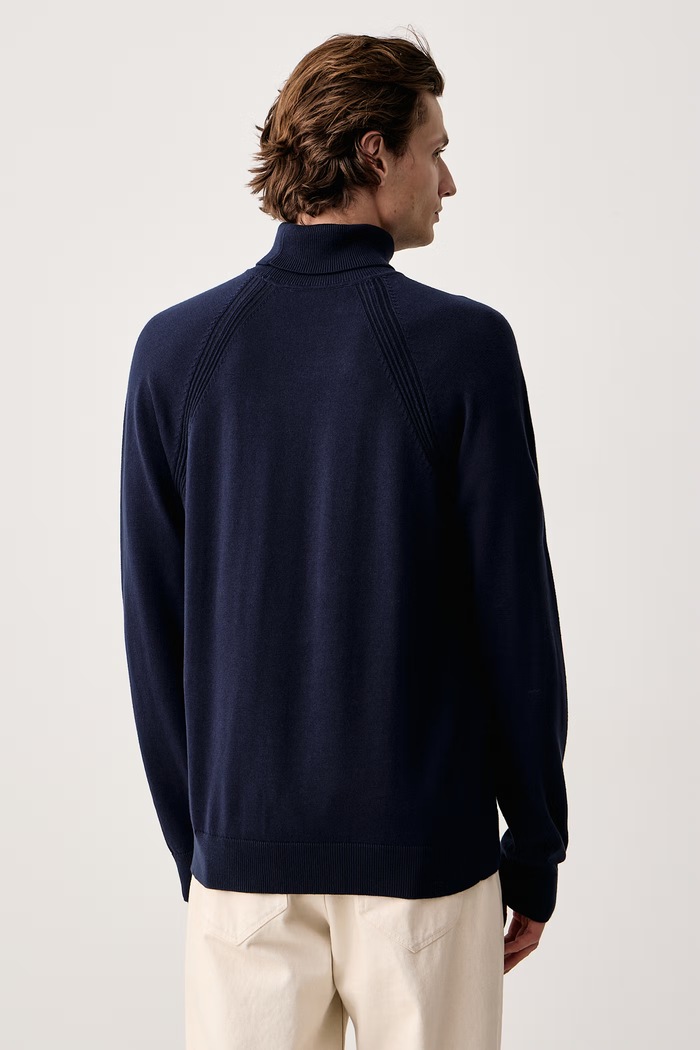 Oblečenie Karl Lagerfeld Jeans Rolák pánsky bavlnený B3M18001 tmavomodrá