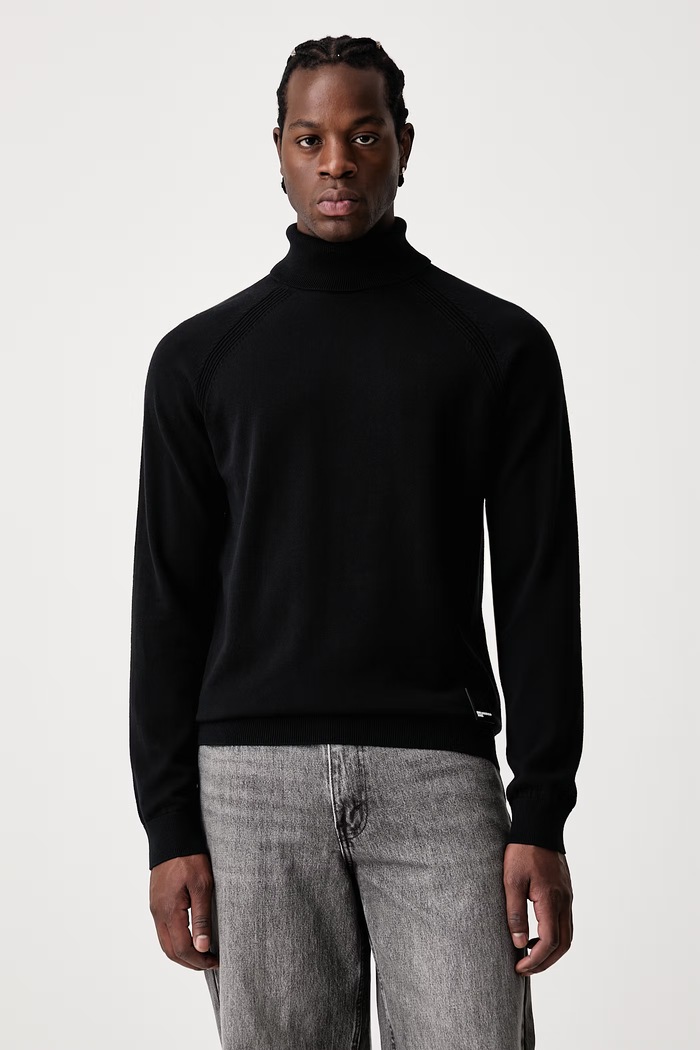 Karl Lagerfeld Jeans Golf męski bawełniany czarny B3M18001