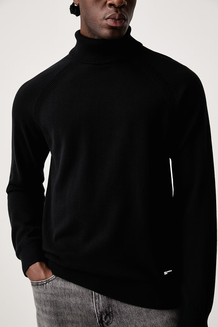 Golf męski bawełniany Karl Lagerfeld Jeans B3M18001 czarny