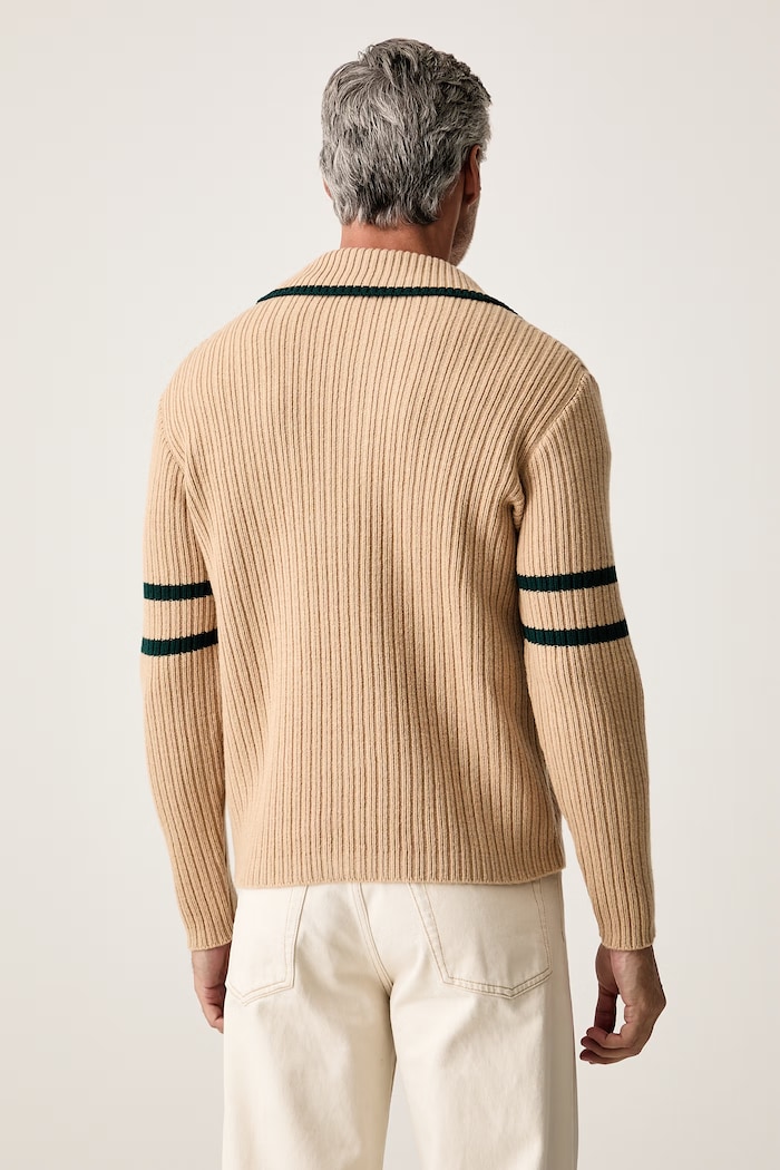 Odzież Lacoste Sweter męski wełniany AH9908 beżowy