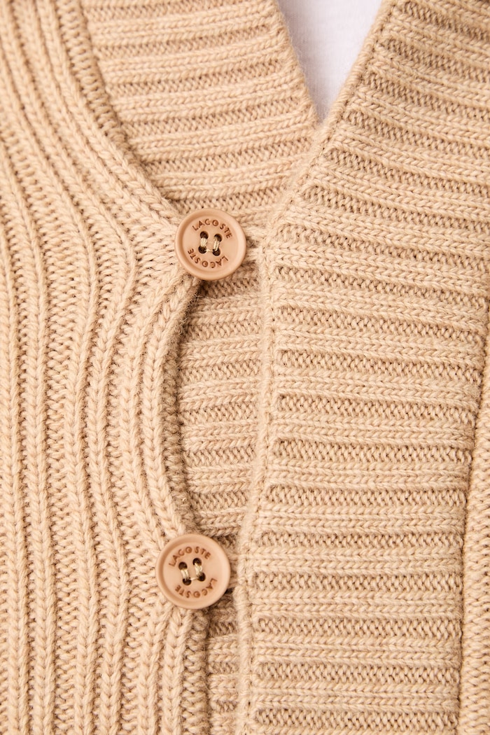Sweter męski wełniany Lacoste beżowy AH9908